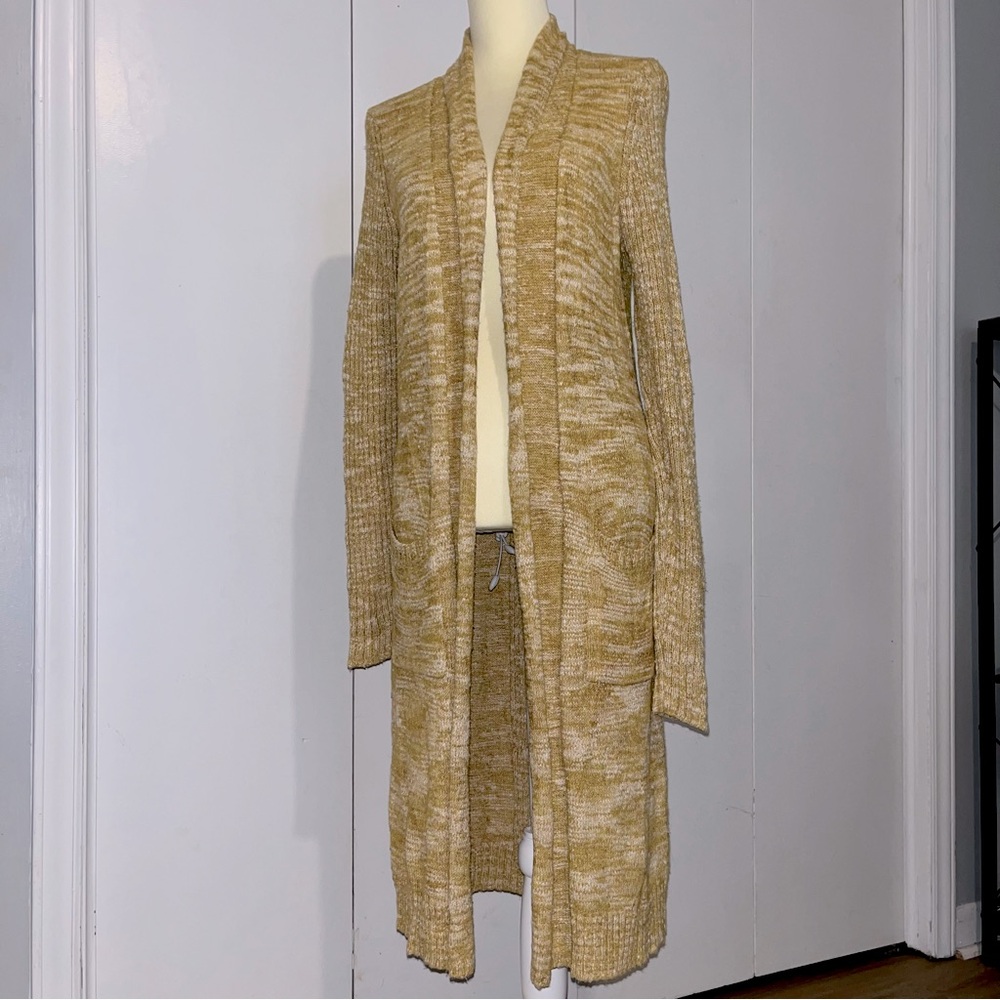 Anthropologie Abigail Duster Knit Open Front Longline Cardigan Marled